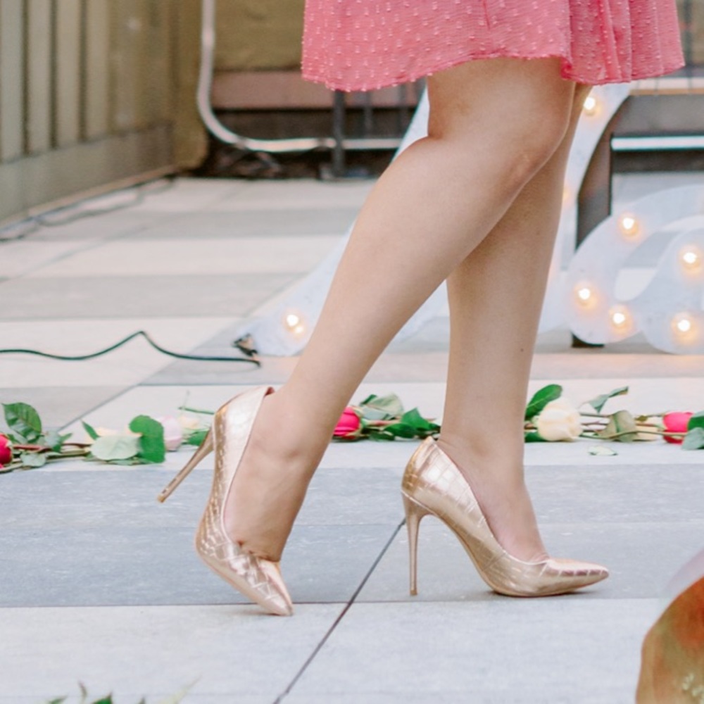 ALDO stessy rose gold heels